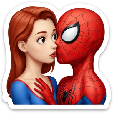 Spider man kiss kiss creepy  sticker