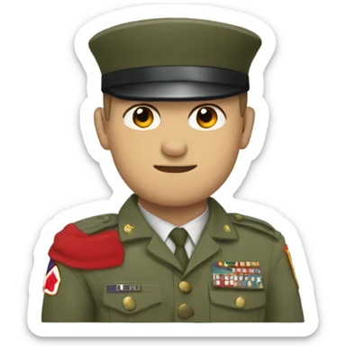 Army man with red arm band sticker