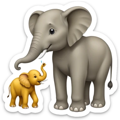 Elefant und Löwe mit Verband am Bein  sticker