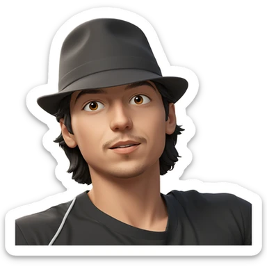 boy in a hat portrait sticker