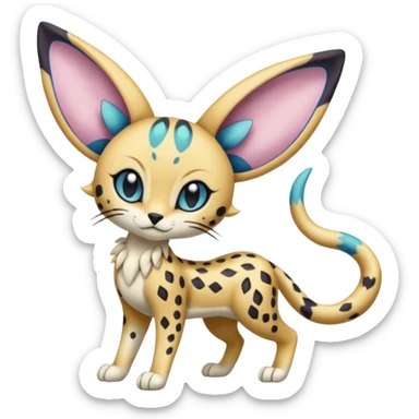 Meloetta-Serval-Cresselia-Palkia-Stitch-Fakémon-creature-hybrid sticker