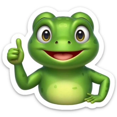 Can you create an animated emoji gif of a cute frog giving a thumbs up for agreement sticker