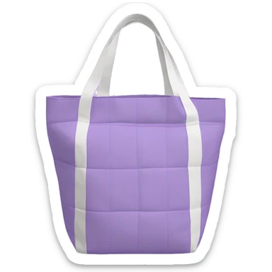 Una totebag aesthetic con cuadrados lilas y blancos irregulares sticker