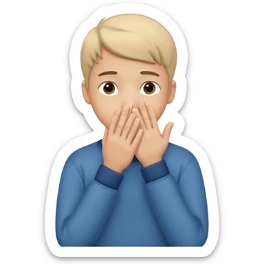 Create a shyness imoji Boys imoji Boys imoji hand in face  sticker