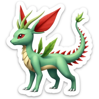 Leafeon-Flygon-Sceptile-Salamence-Latias-creature-Fakémon-fusion (full body) sticker