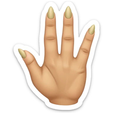 A hand with only the third finger, the thumb, and the pinky pointed up. The ring and index fingers are down sticker