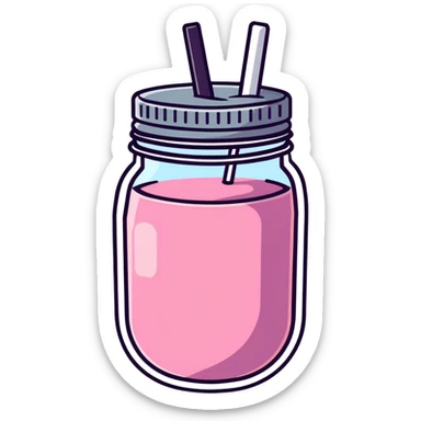 pink smoothie in a jar sticker