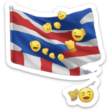 "congratulation Robert" text on a flag sticker