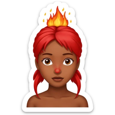 beautiful brown skin girl with red inflammed itchy scalp sticker