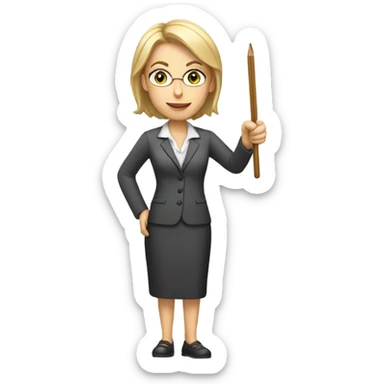 white Teacher woman with a pointer  sticker