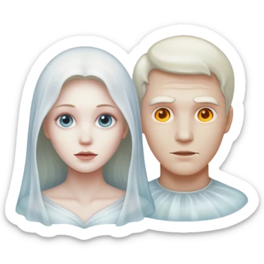 Widow with ghost husband
 sticker