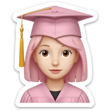 light pink hat graduation sticker