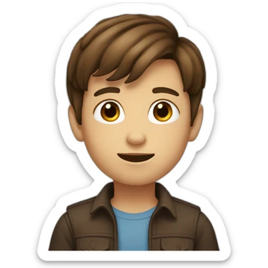 An 8 years old boy with brown hair sticker