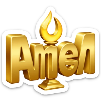 the word 'amen' in a bold, impactful emoji style sticker
