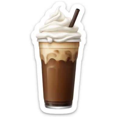 Iced coffee with whipped cream sticker