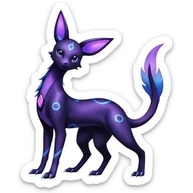 Shiny Ethereal Celestial Futuristic Salandit-Umbreon-Espeon-Hybrid (Full body) sticker