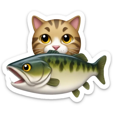a cat fishing sticker