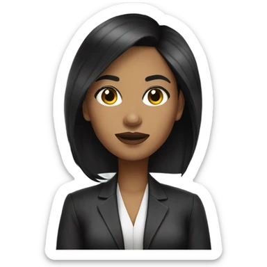 Boss girl, light skin, black hair  sticker