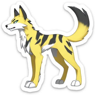  Cool Edgy Anthro War-Digimon-Fakemon-Wolf with edgy markings full body sticker
