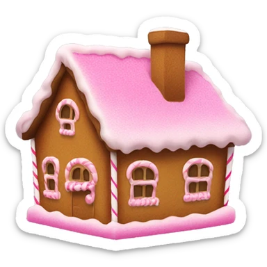 gingerbread house with pink ice ing and smoke from the chimney  sticker