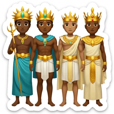 divine synergy between earth God, sun God, sea God and Death God sticker