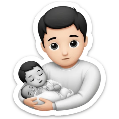 Newborn B&W with male sticker