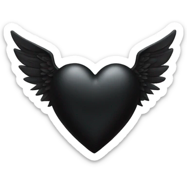 Black heart with wings and horns sticker