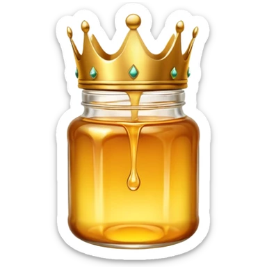 Honey jar with a crown on top sticker
