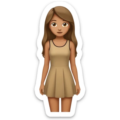 A girl is very more short dress and she is realistic to sticker