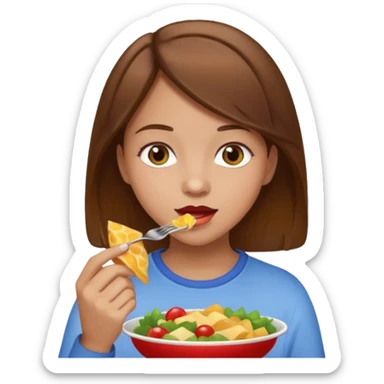 everyday life, food, girl, brown hair sticker