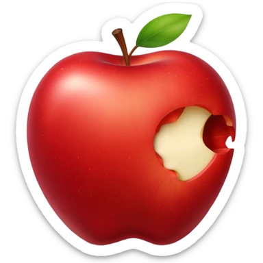 Apple with a bite taken out of it sticker