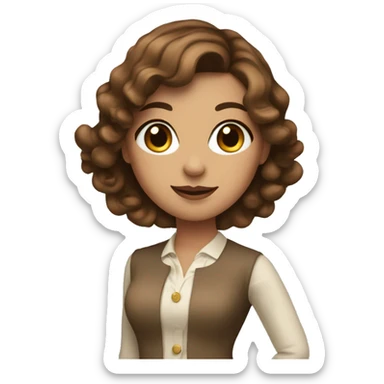 Pretty Girl with brown hair and a fancy classy outfit with shopping bags in hand  sticker