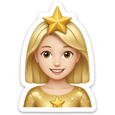 human girl dressed as a star costume sticker
