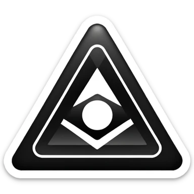 minimalist earth alchemy symbol bold inverted triangle horizontal line at top monochrome clear recognizable emoji sticker