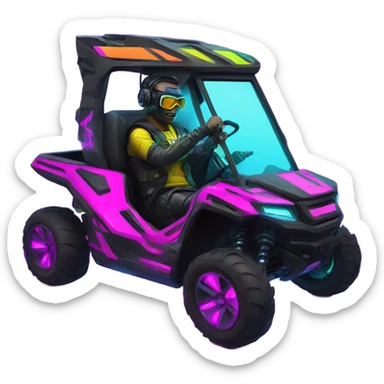 cyber punk UTV neon with driver sticker