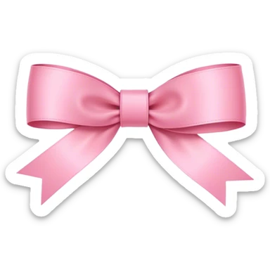 Super ultra-thin and stretched ribbon bow, as narrow as possible, single loop, no extra loops, no fluffy or rounded shapes, only one long and sleek ribbon, delicate, minimalist, NO DOUBLE LOOPS, NO THICKNESS, ONLY A SINGLE SLIM LINE pink sticker