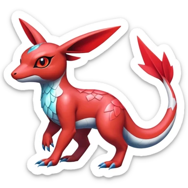  Cute Shiny Exotic Colorful Guilmon-Latias-Koraidon-Umbreon-Fakémon-hybrid-creature (full body)  sticker