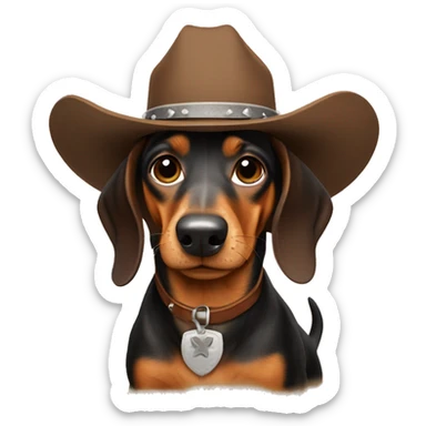 Dachshund cowboy sticker