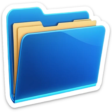 dark blue neon file folder with a slightly open flap sticker