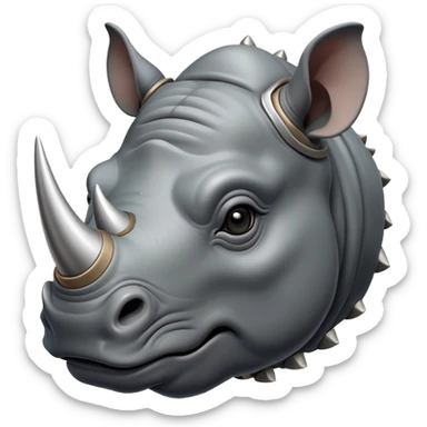 cinematic-noble-rhinoceros-portrait-emoji,-poised,-with-a-massive,-powerful-build-and-a-thick,-armored-hide-of-slate-gray,-deep-set-soulful-piercing-eyes,-simplified-yet-sharp-and-sophisticated-features,-highly-detailed, with large black eyes sticker