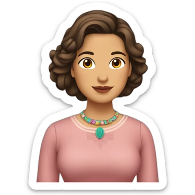 Xochitl Gálvez, mujer mexicana, cabello bob, castaño claro, regordeta y con huipil sticker