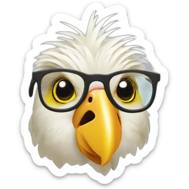 cockatiel in glasses sticker