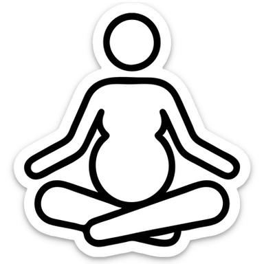 icon on the theme of prenatal yoga classes. image of a person in asana pose sticker
