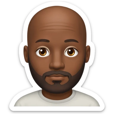 African American male bald salt & pepper beard sticker