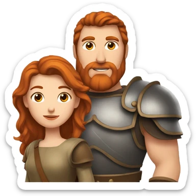 Une femme rousse il embrasse un homme châtain  sticker