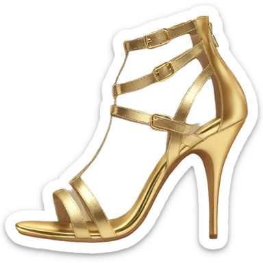 Golden sandal strappy heels sticker