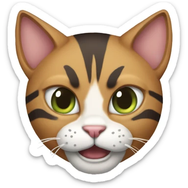 ferocious clawed cat sticker