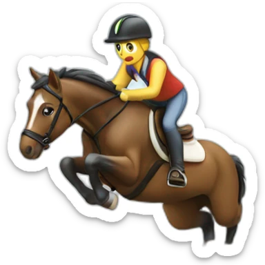 poney qui saute un obstacle sticker