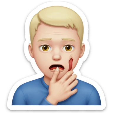 A guy choking himself sticker