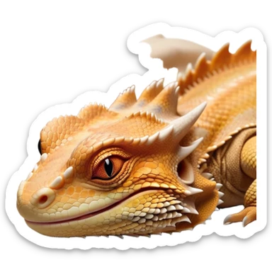 Meme-Worthy Cute Sleeping Bearded Dragon Portrait Emoji, Head resting peacefully with a contented smile, showcasing a delightfully robust build and a luxuriously soft scaled hide in warm earthy tones, eyes shut in a serene, restful nap, Simplified yet hilariously adorable features, highly detailed, glowing with a soft, drowsy light, high shine, relaxed and utterly lovable, stylized with an air of playful laziness, bright and heartwarming, soft glowing outline, capturing the essence of a comically sleepy dragon, so meme‐worthy it feels like it could instantly become the next viral sensation of adorable reptilian slumber! sticker